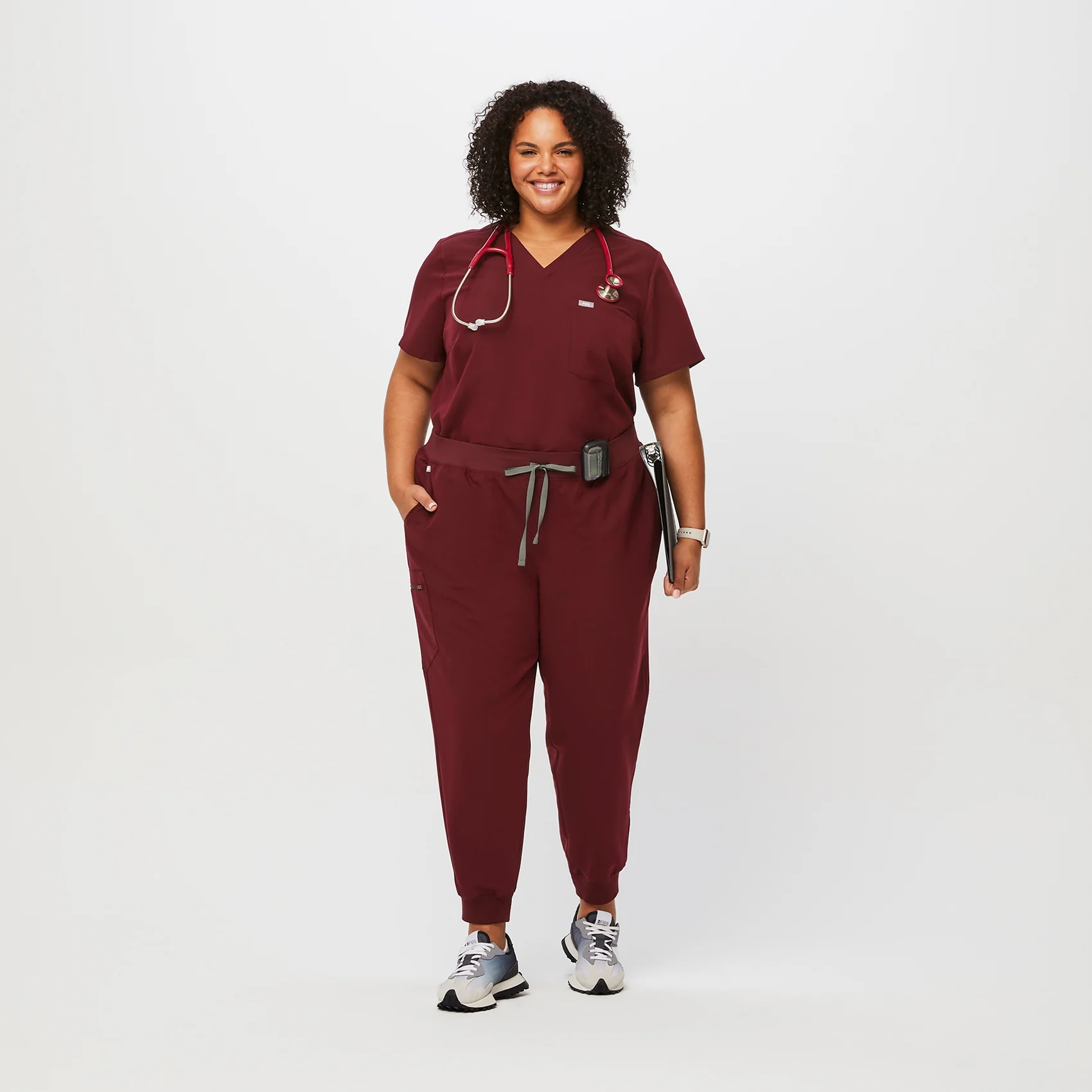 women's Burgundy Zamora™ - Tall Jogger Scrub Pants (3XL - 6XL) - Image 2