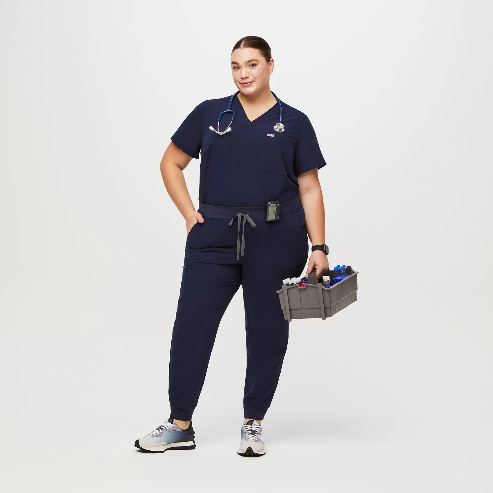 women's Navy Zamora™ - Tall Jogger Scrub Pants (3XL - 6XL) - Image 2