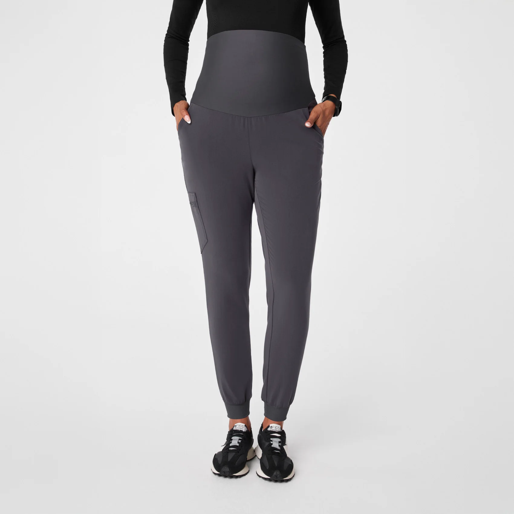 women's Charcoal Zamora - Maternity Scrub Pants