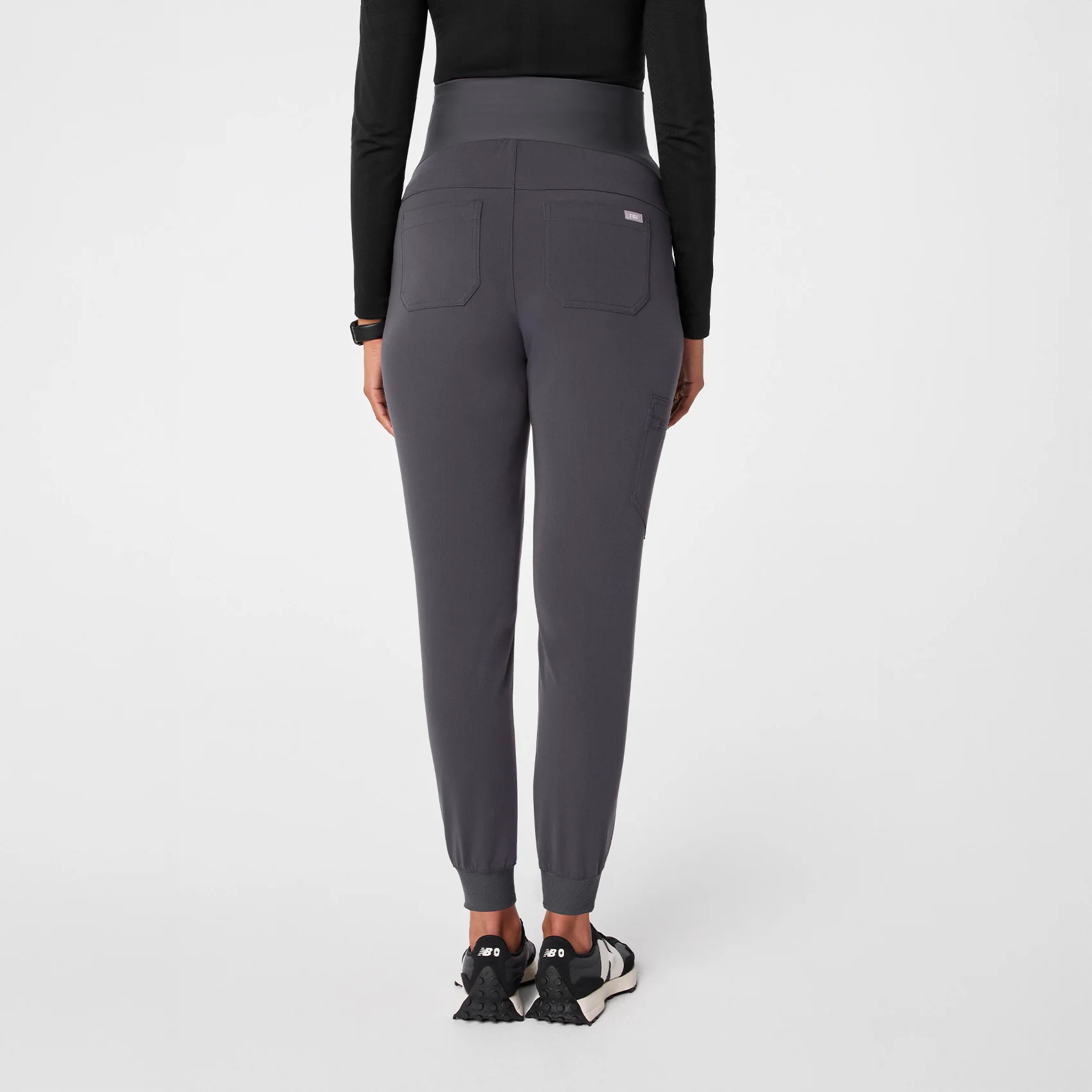 women's Charcoal Zamora - Maternity Scrub Pants - Image 4